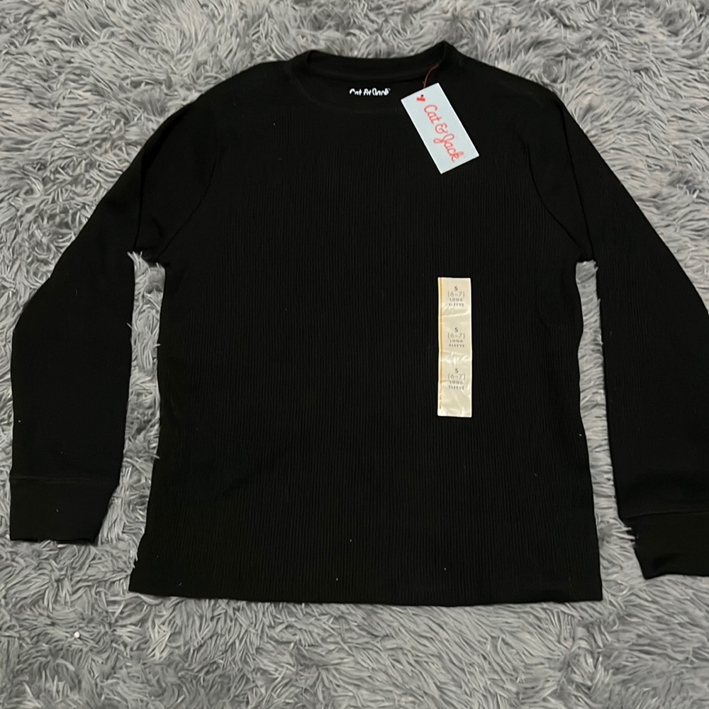 3/$30 • Cat & Jack Long Sleeve Black Thermal Shirt • BNWT